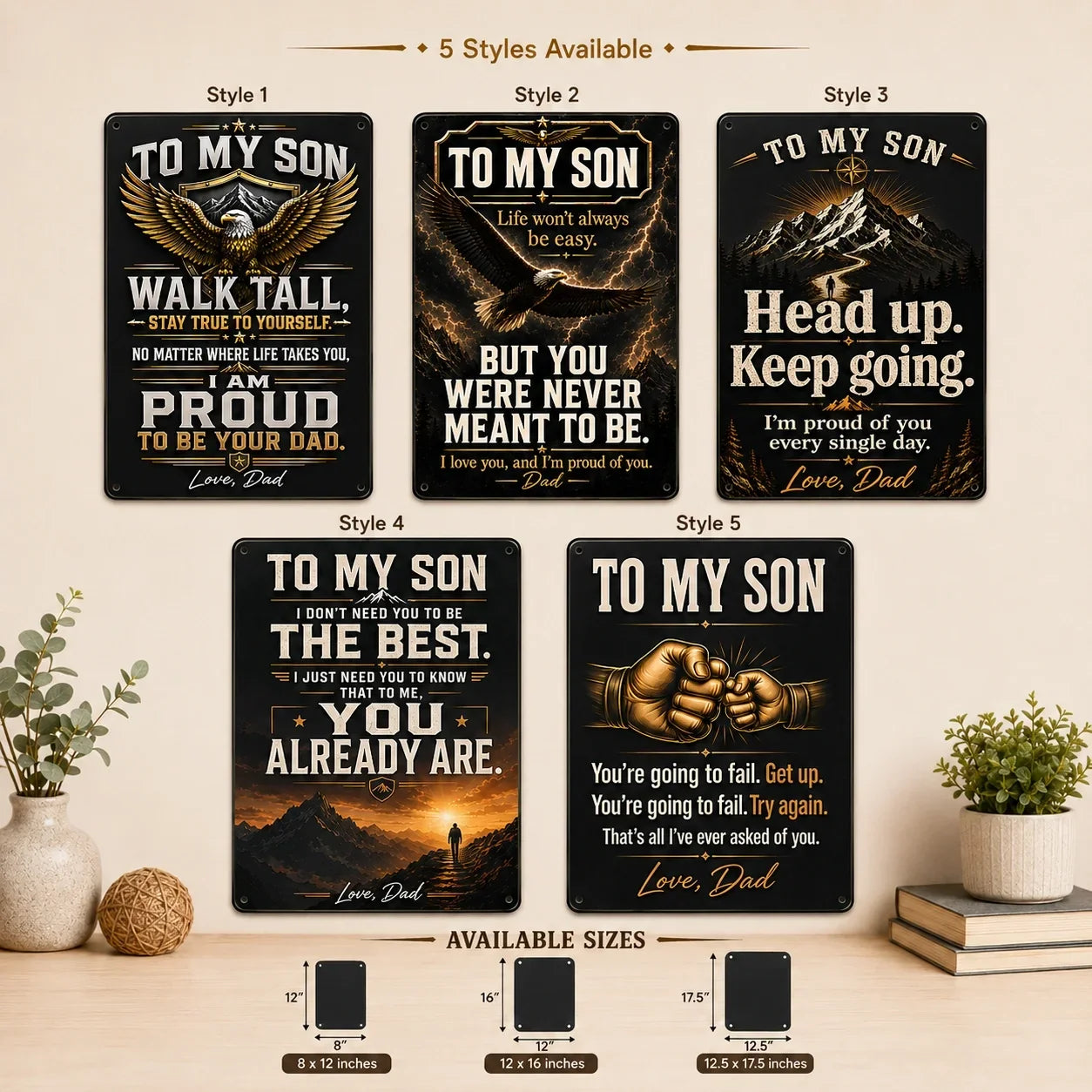 To My Son Metal Sign - Proud To Be Your Dad - Meaningful Gift From Dad