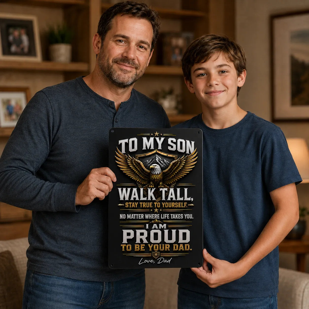 To My Son Metal Sign - Proud To Be Your Dad - Meaningful Gift From Dad