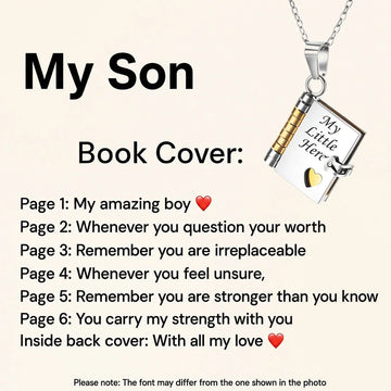 My Little Hero Book Necklace - Perfect Gift For Son