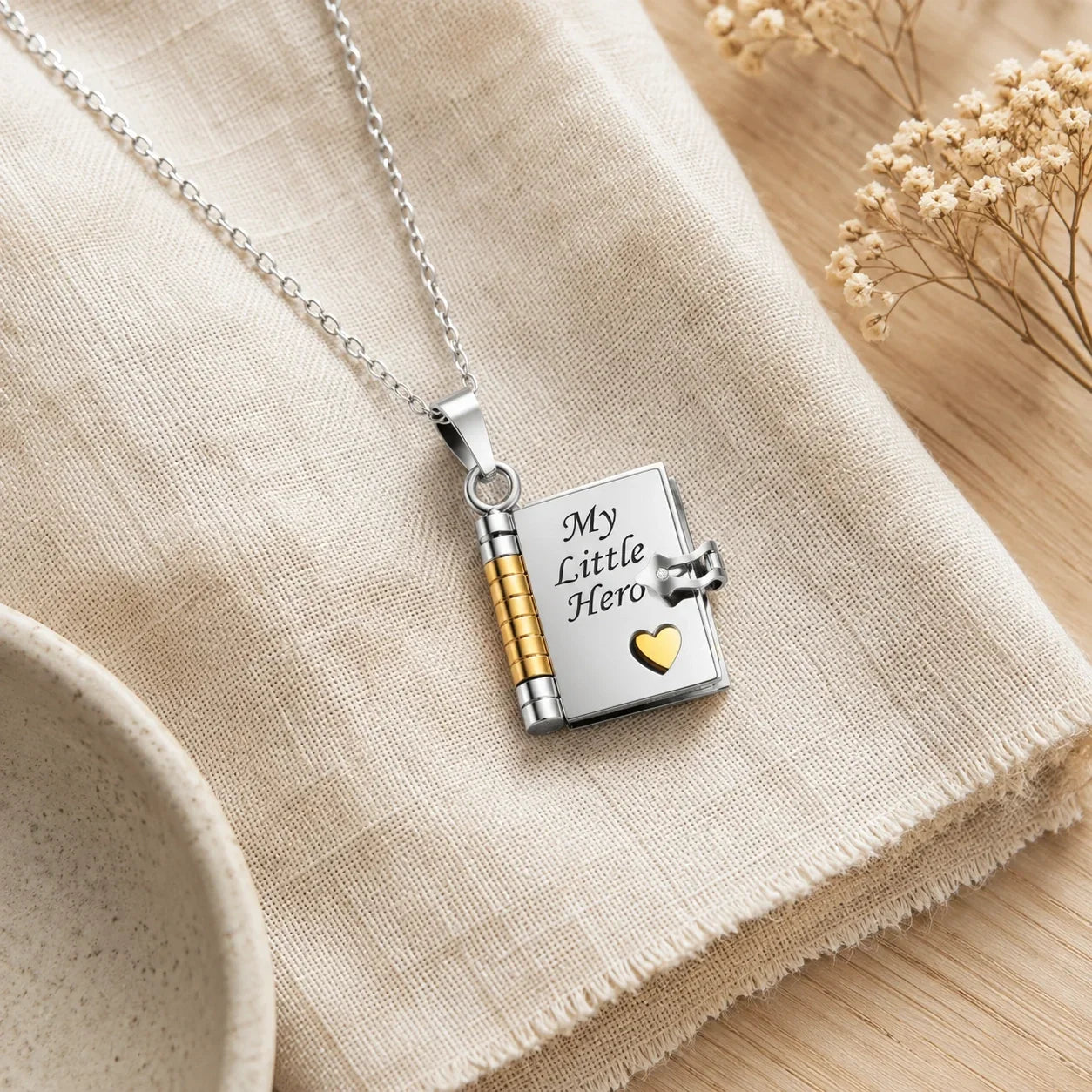 My Little Hero Book Necklace - Perfect Gift For Son