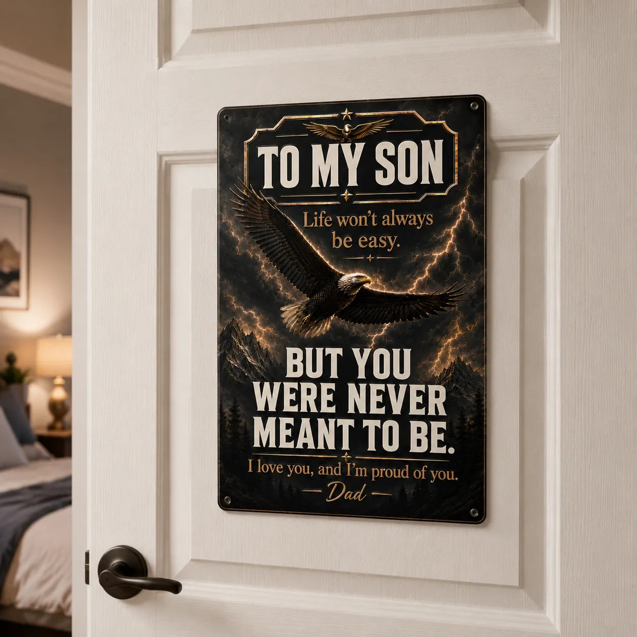 To My Son Metal Sign - Proud To Be Your Dad - Meaningful Gift From Dad