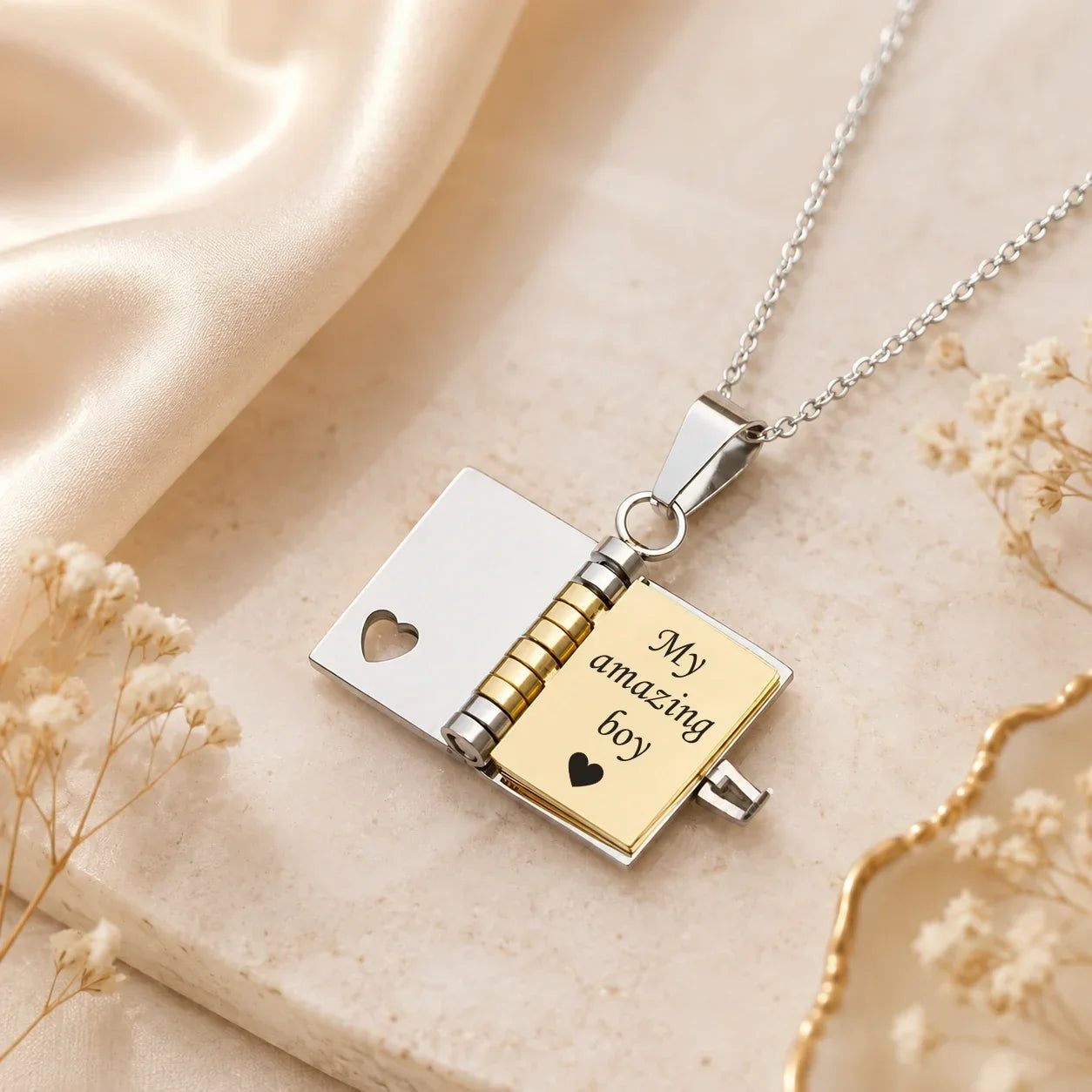 My Little Hero Book Necklace - Perfect Gift For Son