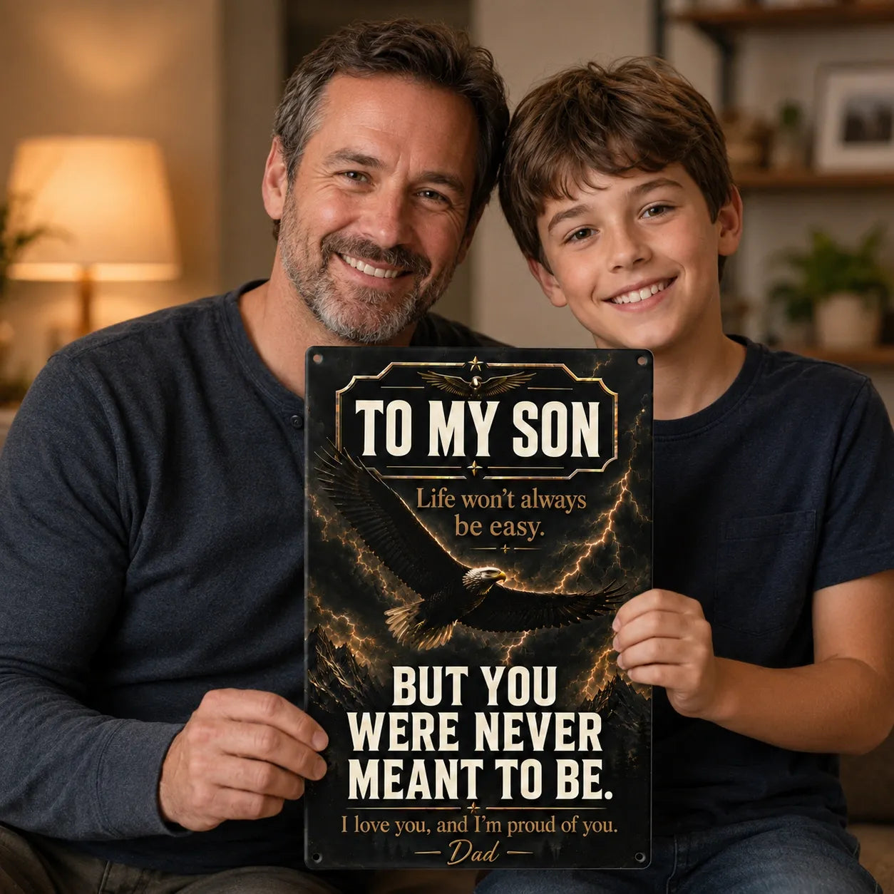 To My Son Metal Sign - Proud To Be Your Dad - Meaningful Gift From Dad