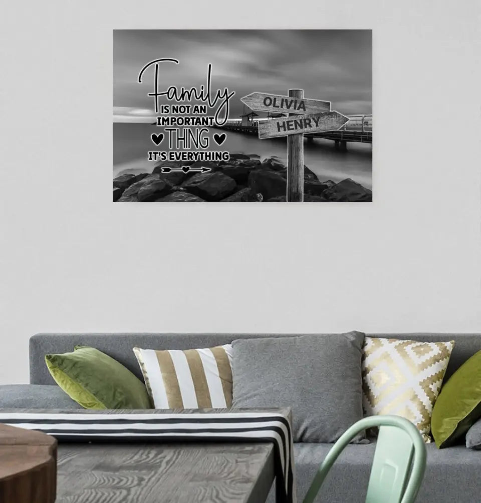 Personalized Names Premium Canvas, Family Is Everything, Gift For Parents
