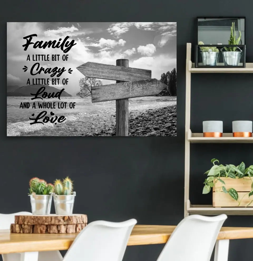 Personalized Names Premium Canvas, Family Crazy Loud Love, Gift For Parents