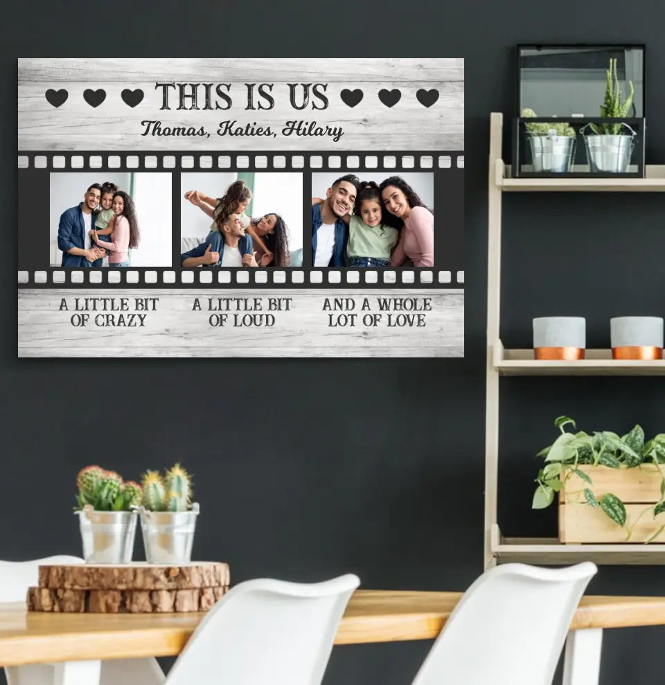 Personalized Photo Names Premium Canvas, Family This Is Us, Family Gift