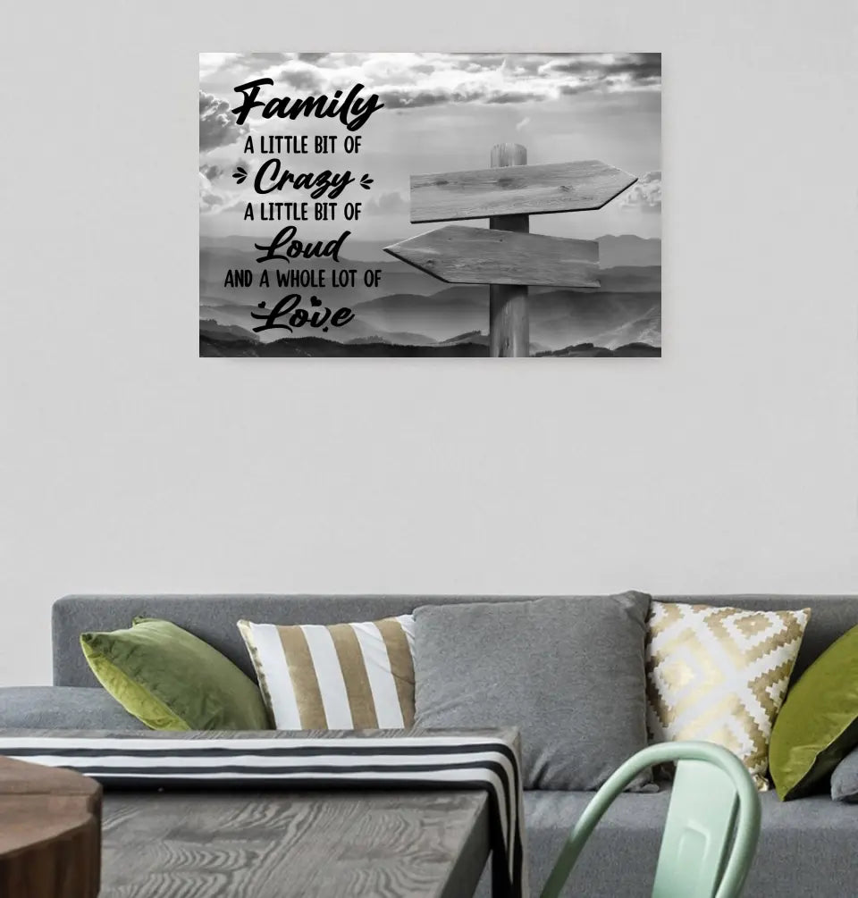 Mountain Range Customized Names Premium Canvas - Family Crazy Loud Love