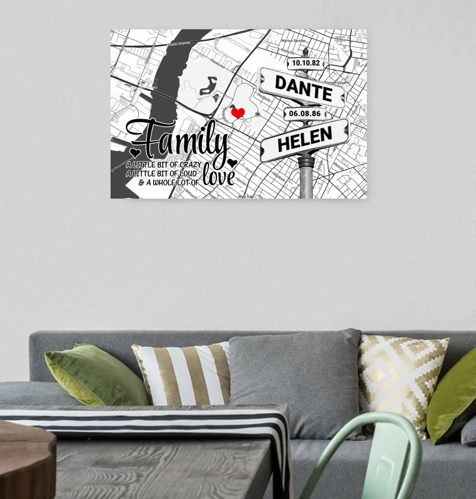 Personalized Canvas Print - Family A Whole Lot Of Love