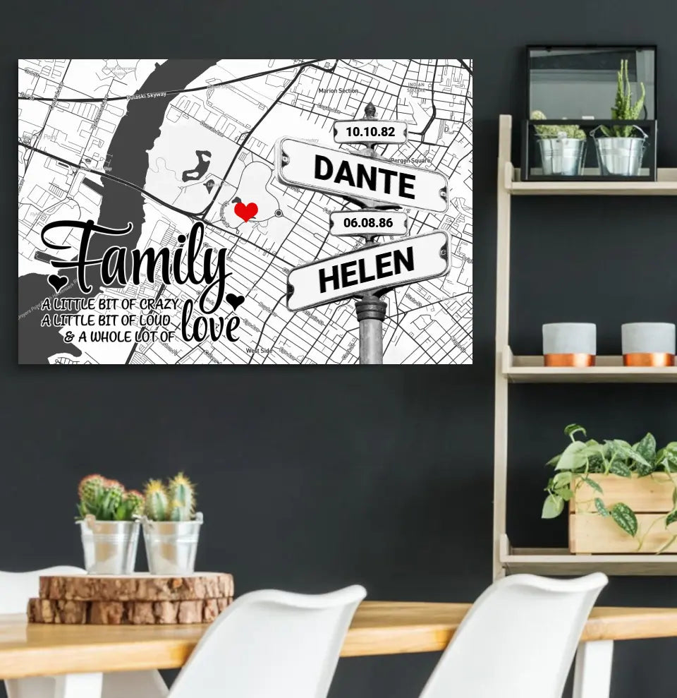 Personalized Canvas Print - Family A Whole Lot Of Love