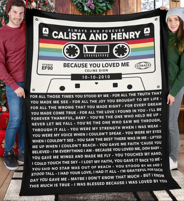 Personalized Couple Cassette Lyric Blanket