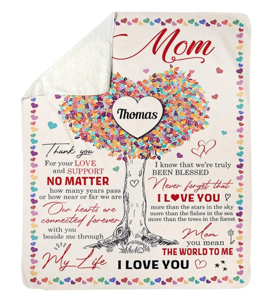 Grandma Thank You For Your Love And Support - Personalized Blanket - Christmas Gift For Grandma, Mom