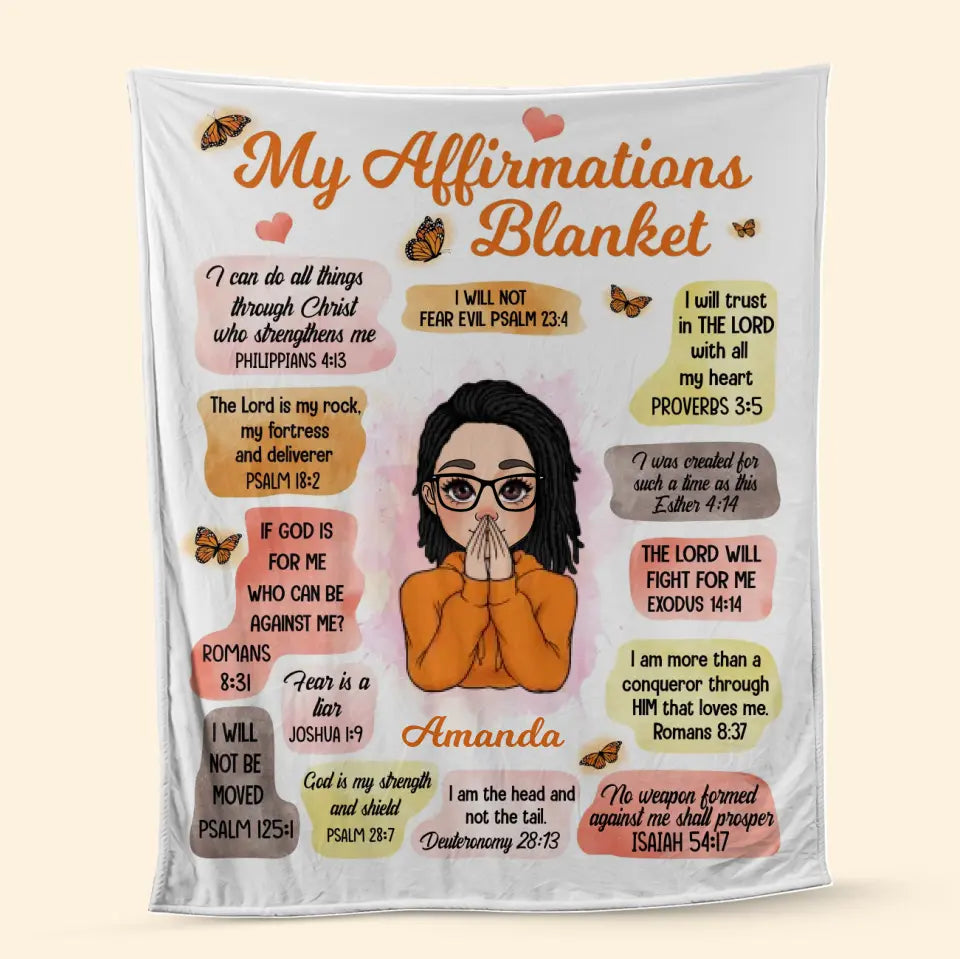Christian Girl My Affirmations Personalized Blanket - Christmas Gift For Daughter, Friends, Soulmate