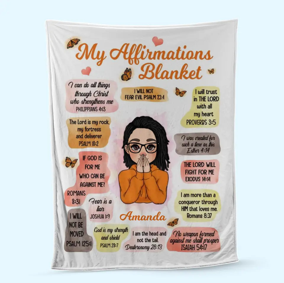 Christian Girl My Affirmations Personalized Blanket - Christmas Gift For Daughter, Friends, Soulmate