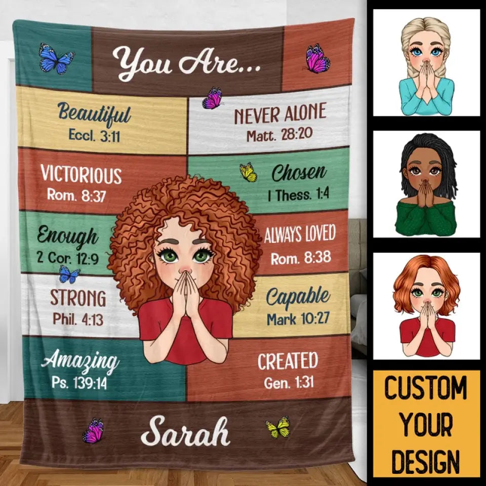 Personalized Blanket - You Are Beautiful - Christmas Gift Idea For Daughter, Wife, Friends