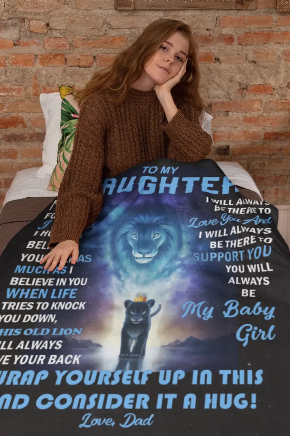 Daughter & Son Blanket - This Old Lion - Christmas Gift Idea For Children From Dad