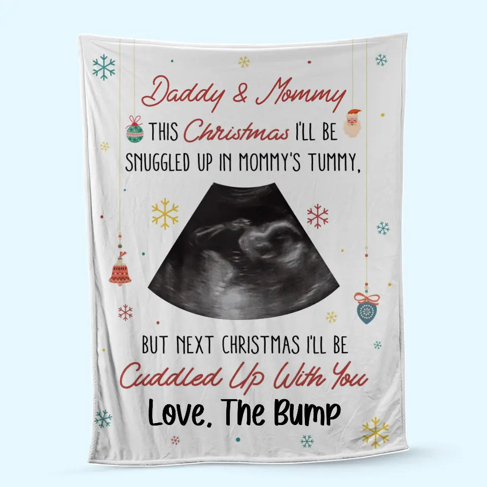 This Christmas Baby Bump - Personalized Blanket - Upload Your Photo