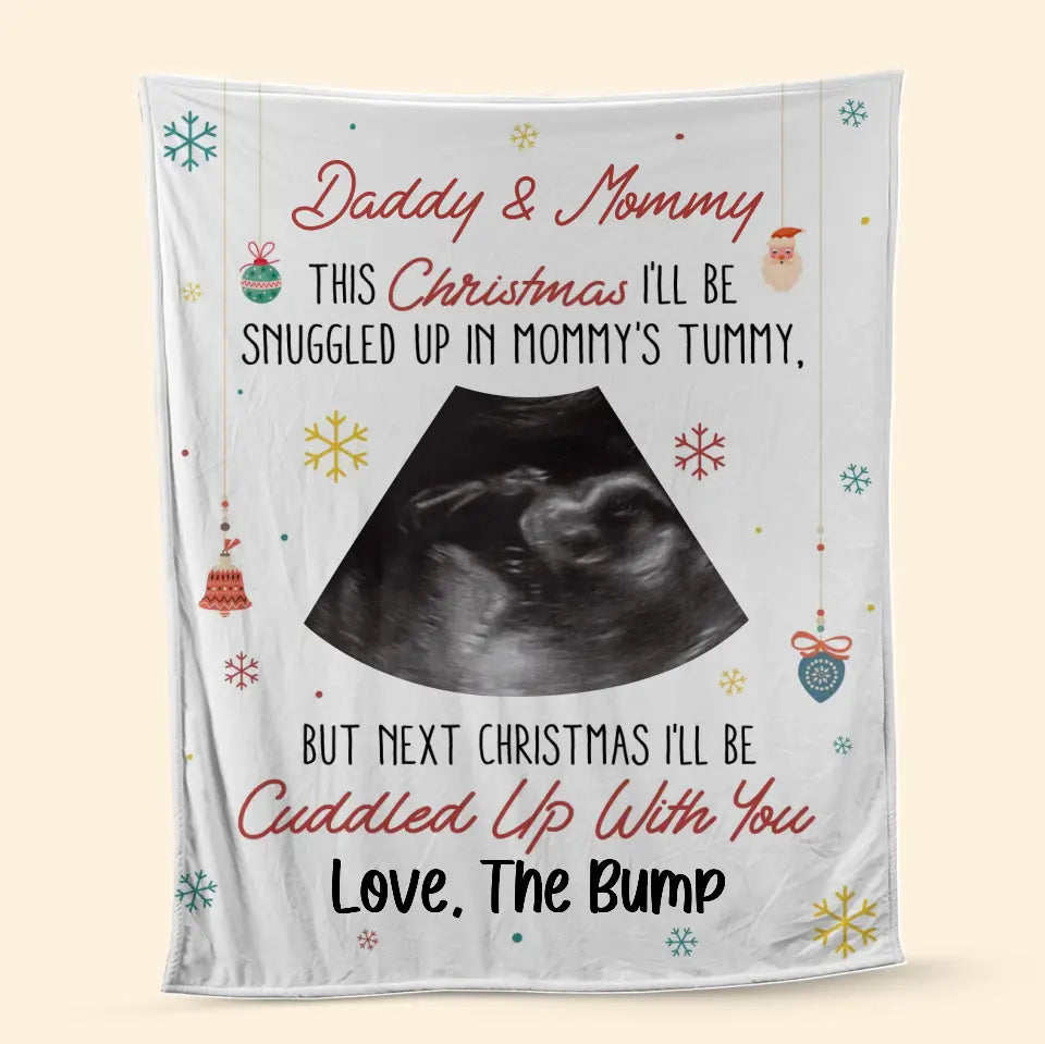 This Christmas Baby Bump - Personalized Blanket - Upload Your Photo