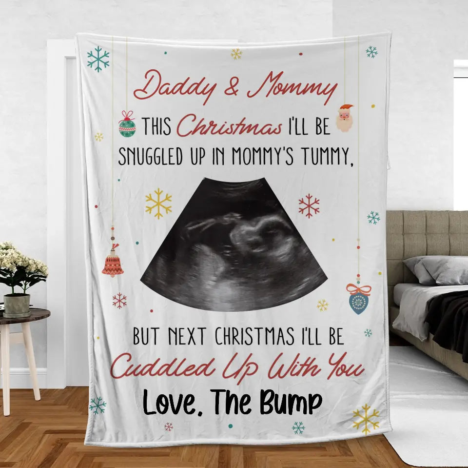 This Christmas Baby Bump - Personalized Blanket - Upload Your Photo