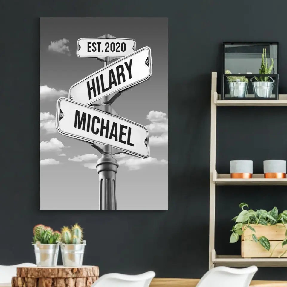 Intersection of Love - Personalized Anniversary Couple Canvas