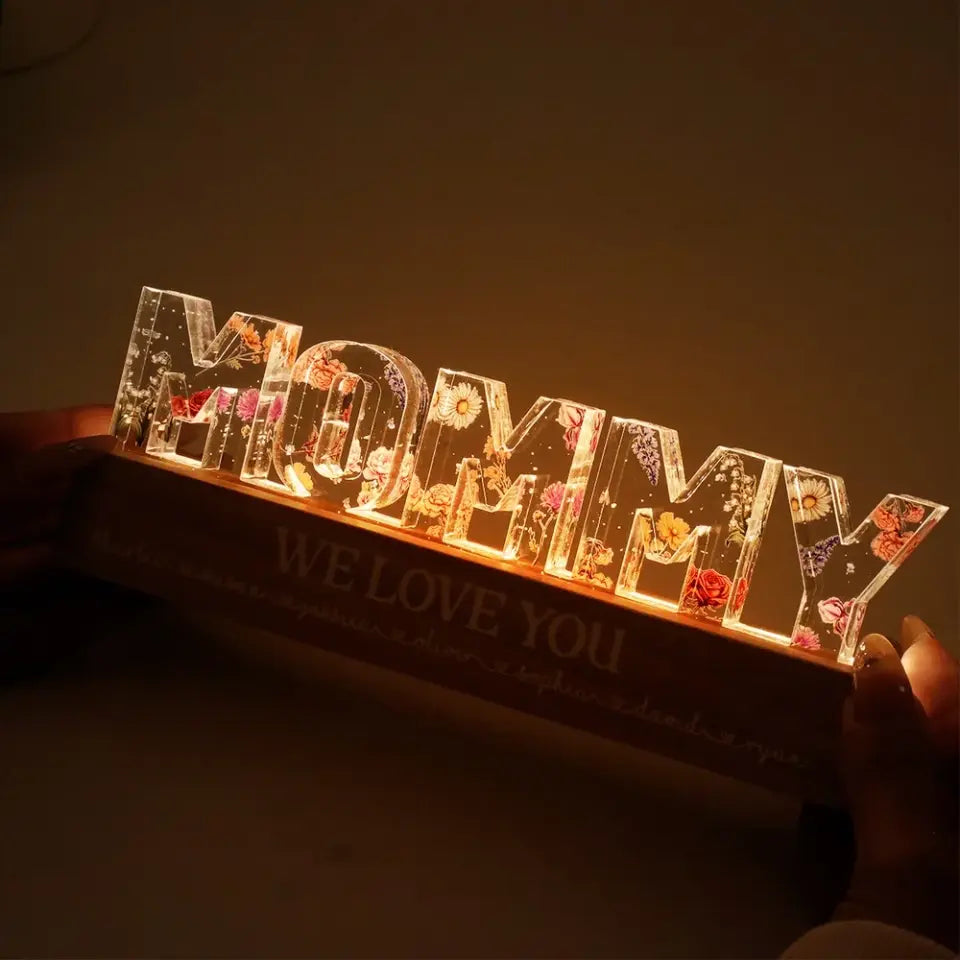 Custom Flower Printed LED Night Light - Mother's Day Gift Idea