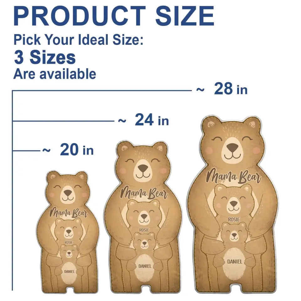 Mama Bear - Gift For Mothers - Personalized Custom Shaped Pillow