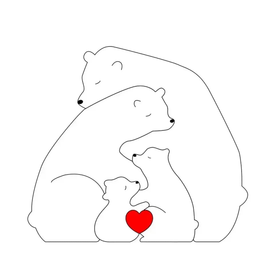 Wooden Bears Family Puzzle