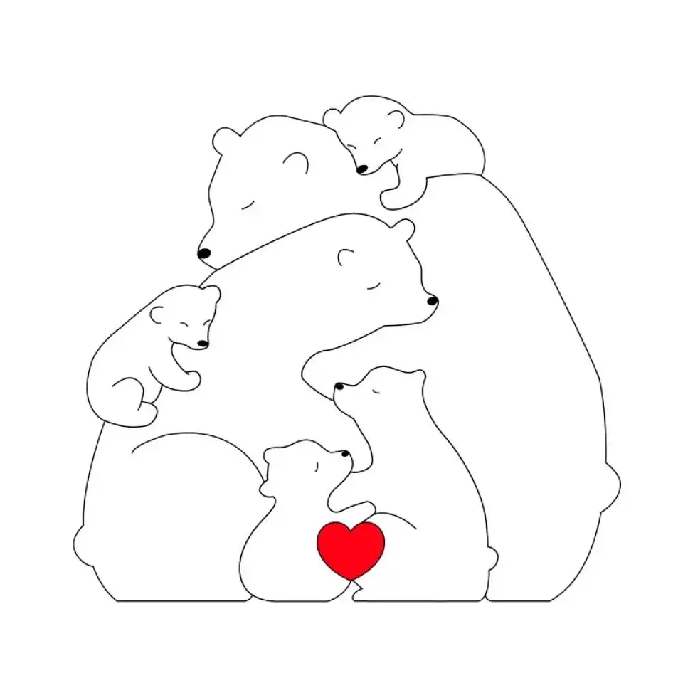 Wooden Bears Family Puzzle
