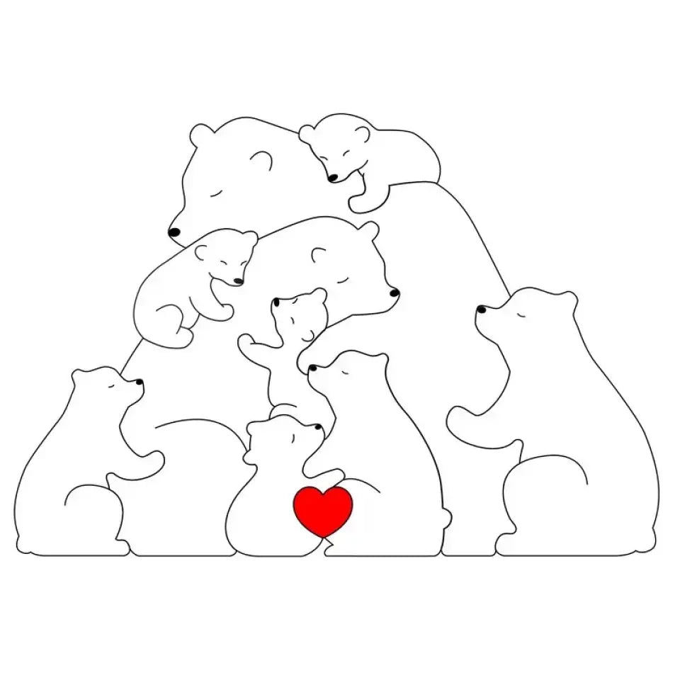 Wooden Bears Family Puzzle