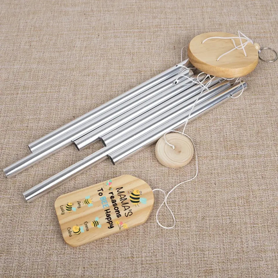 Mama/Grandma's Reasons To Bee Happy Customized Lucky Wind Chimes