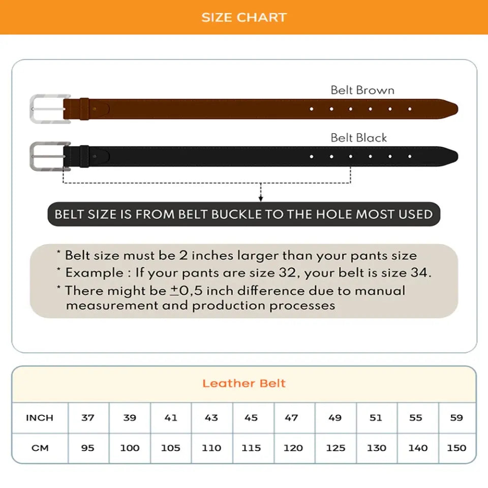 Personalized Engraved Leather Belt - Forget Father's Day We Love You Every Day