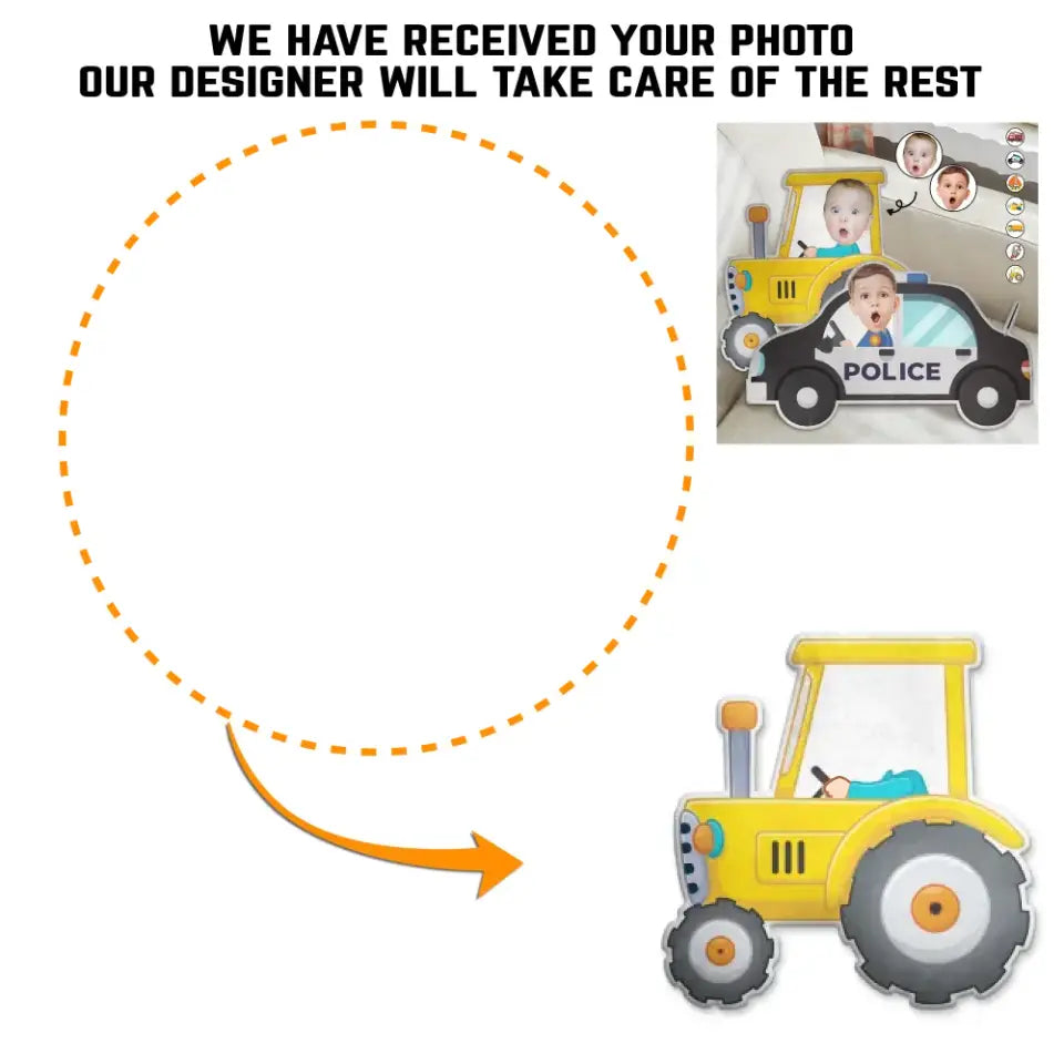 Custom Photo Funny Kid Vehicle - Gift For Children, Grandkids - Personalized Custom Shaped Pillow