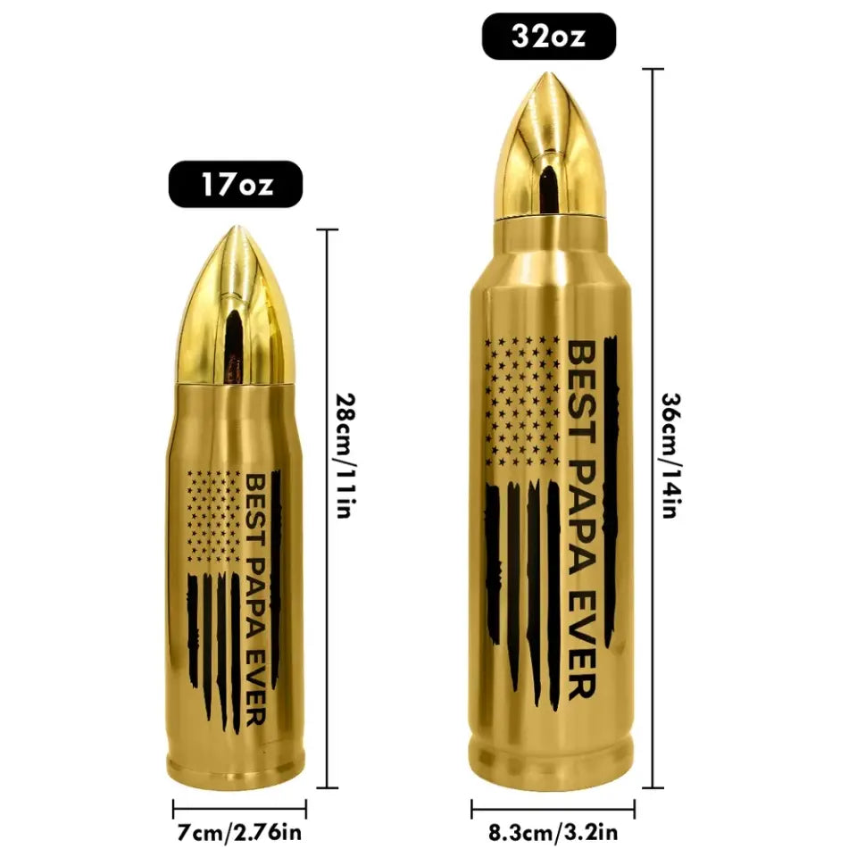 Bullet Tumbler Best Dad Papa Grandpa Ever Fist Bump - Father's Day Gift