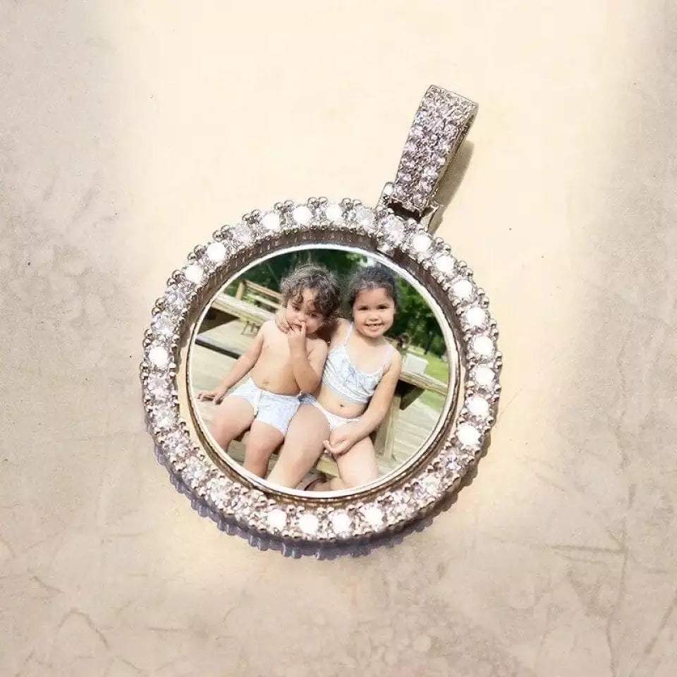 Custom Double Sided Spinning Photo Pendant Necklace