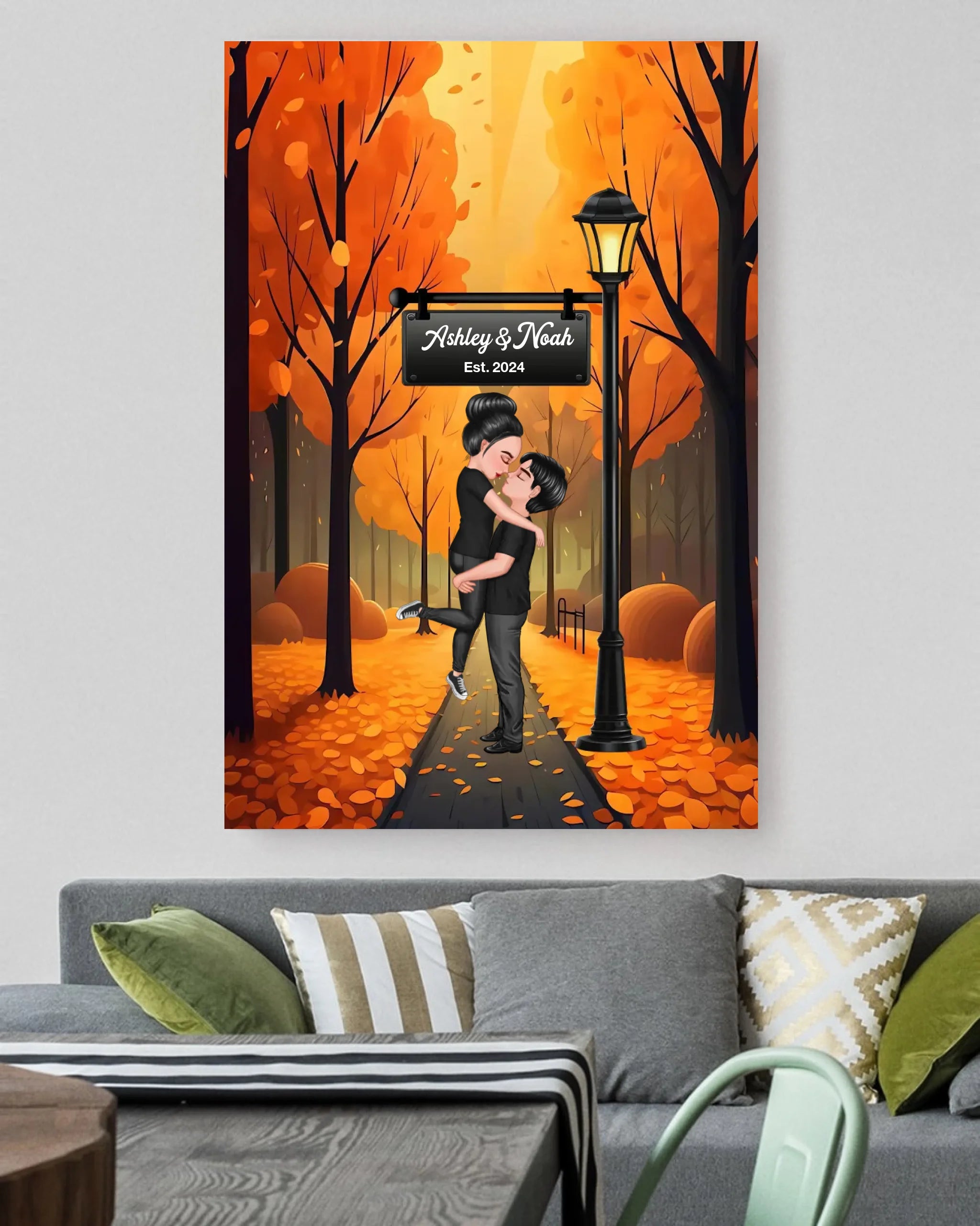 Personalized Couple Canvas Wall Art Decor - Anniversary Gift
