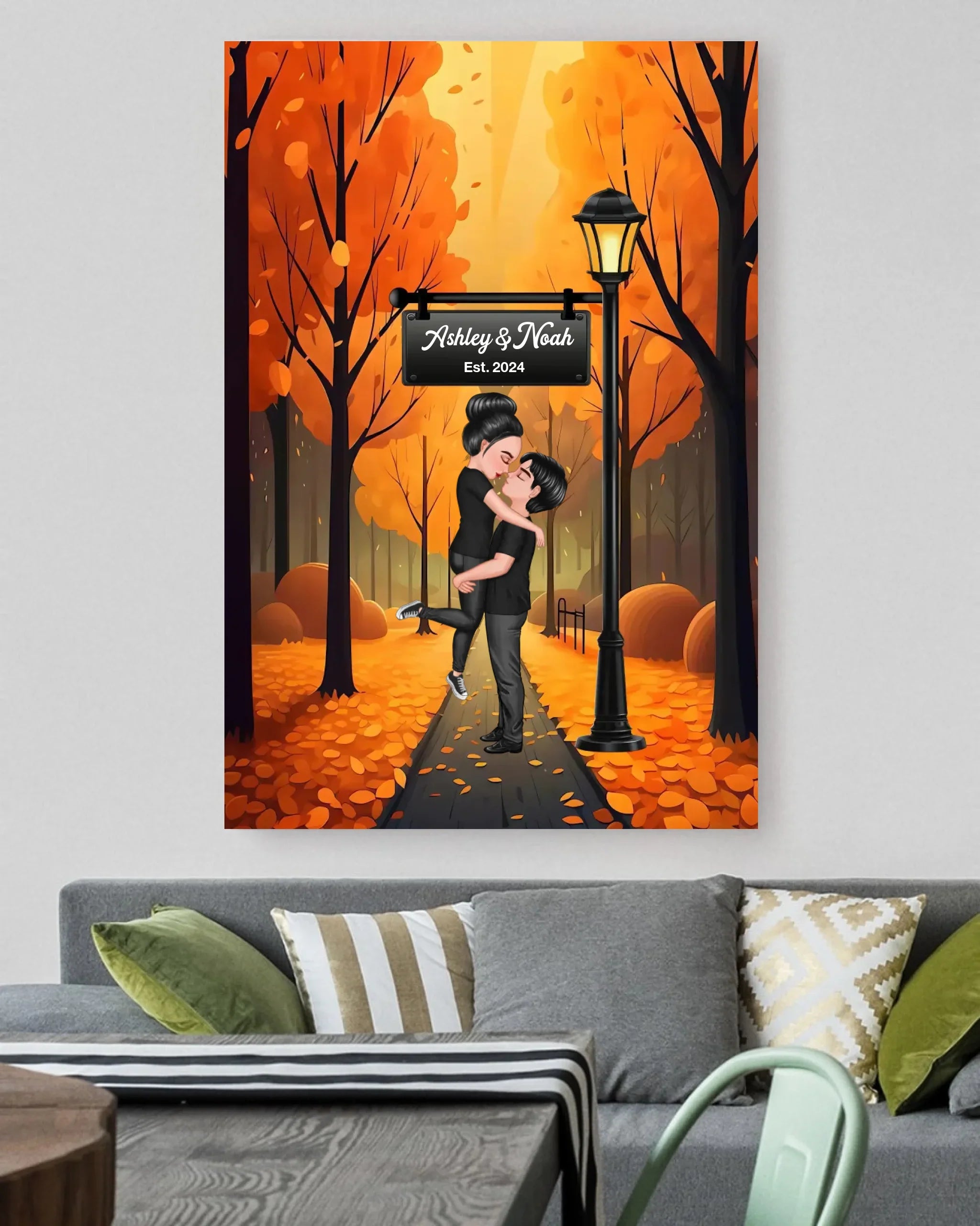 Personalized Couple Canvas Wall Art Decor - Anniversary Gift