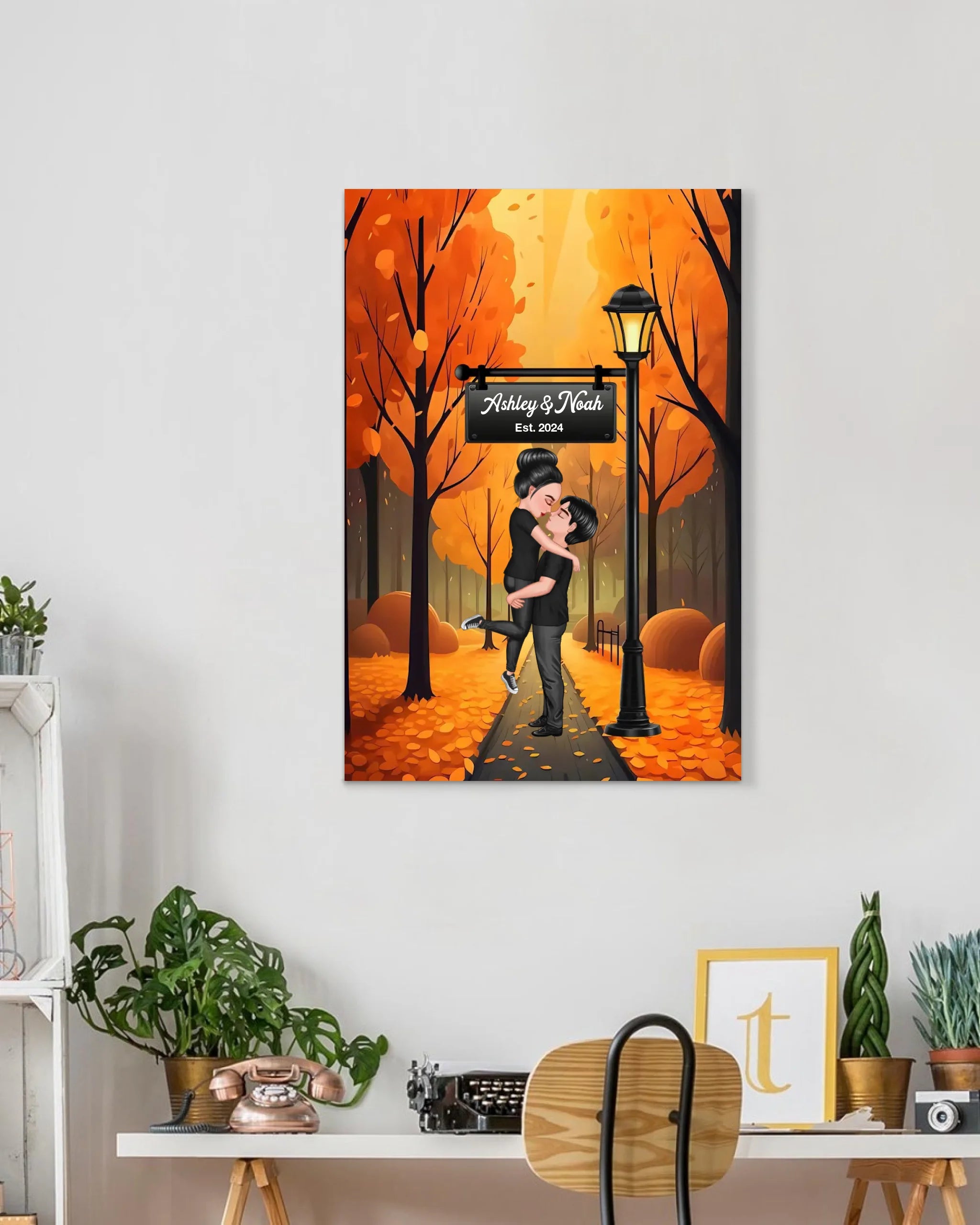 Personalized Couple Canvas Wall Art Decor - Anniversary Gift