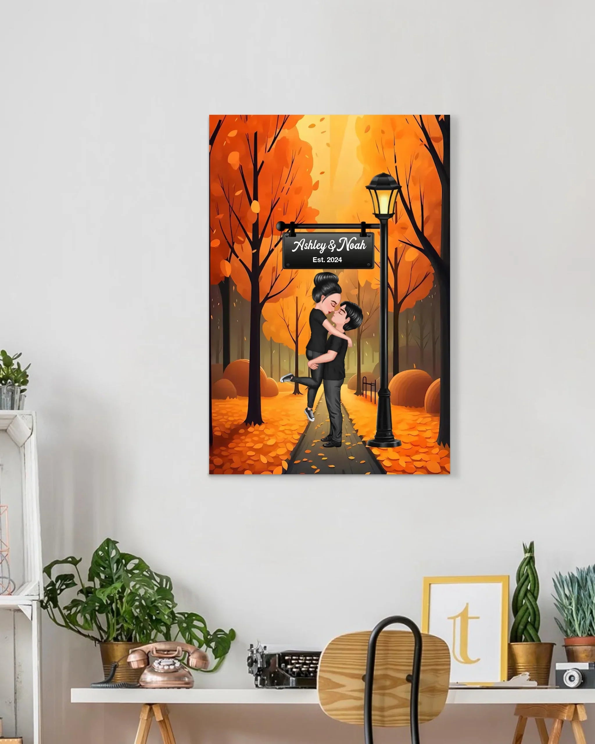 Personalized Couple Canvas Wall Art Decor - Anniversary Gift