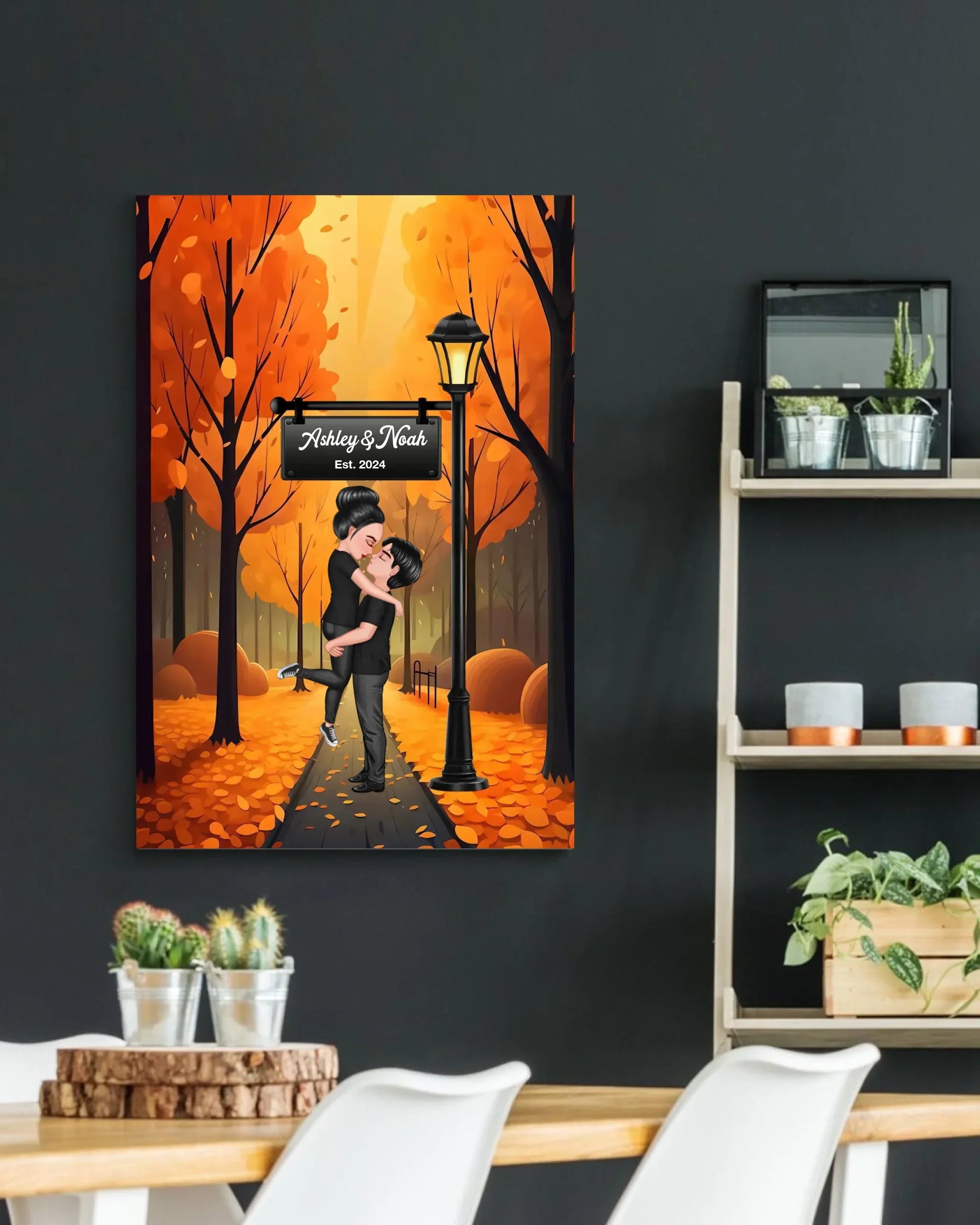 Personalized Couple Canvas Wall Art Decor - Anniversary Gift