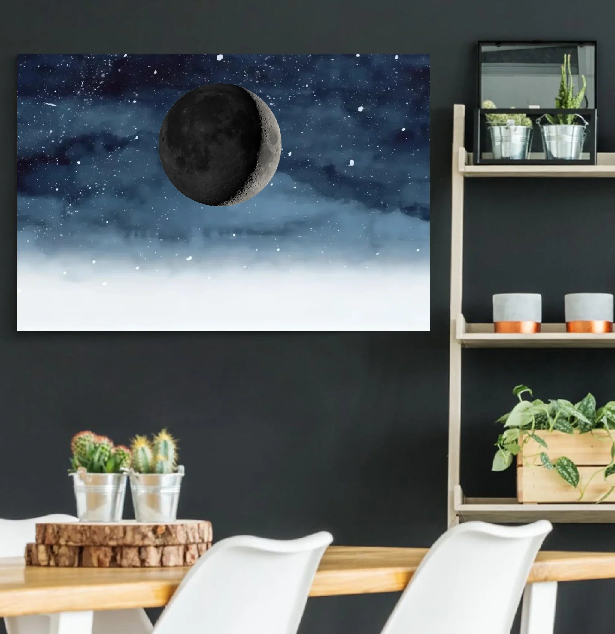 Personalized Canvas - Starry Night The Day You Became Mom Birth Moon Phase - Mother's Day Gift