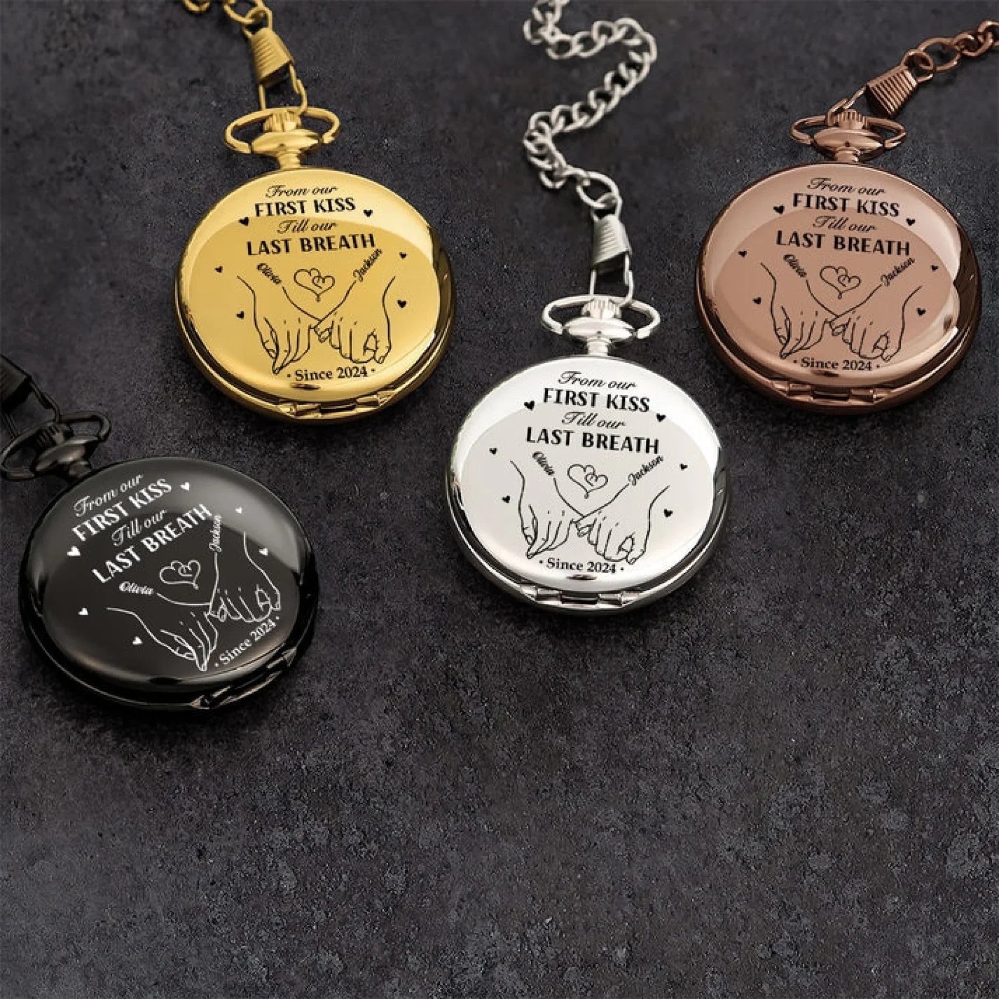 From First Kiss To Last Breath - Personalized Pocket Watch 3
