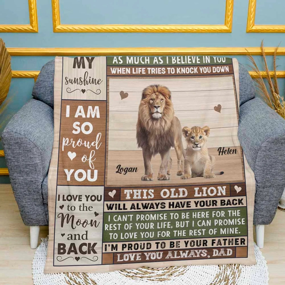Daughter This Old Lion Blanket