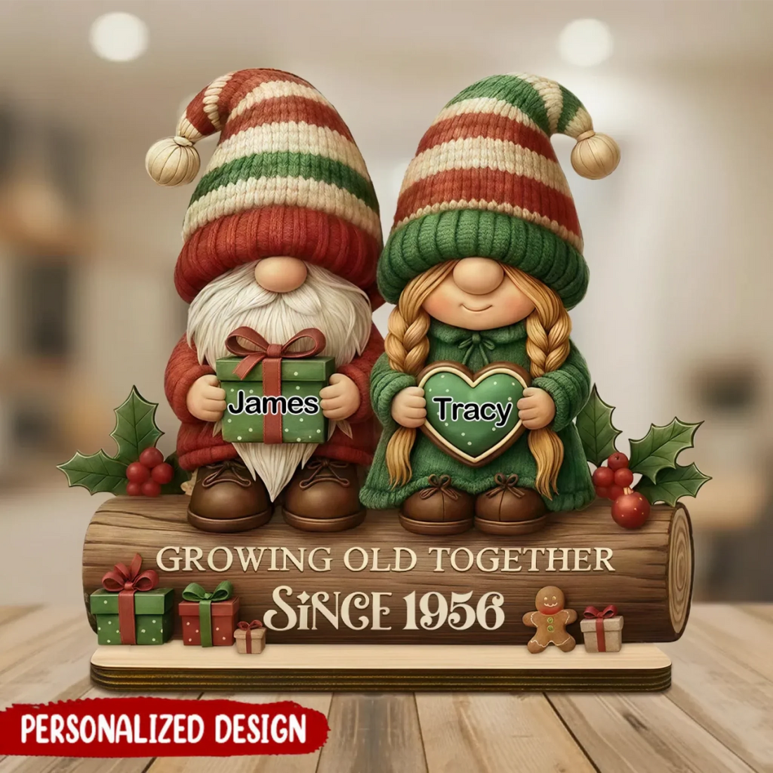 Christmas Growing old together Wooden Plaque 1