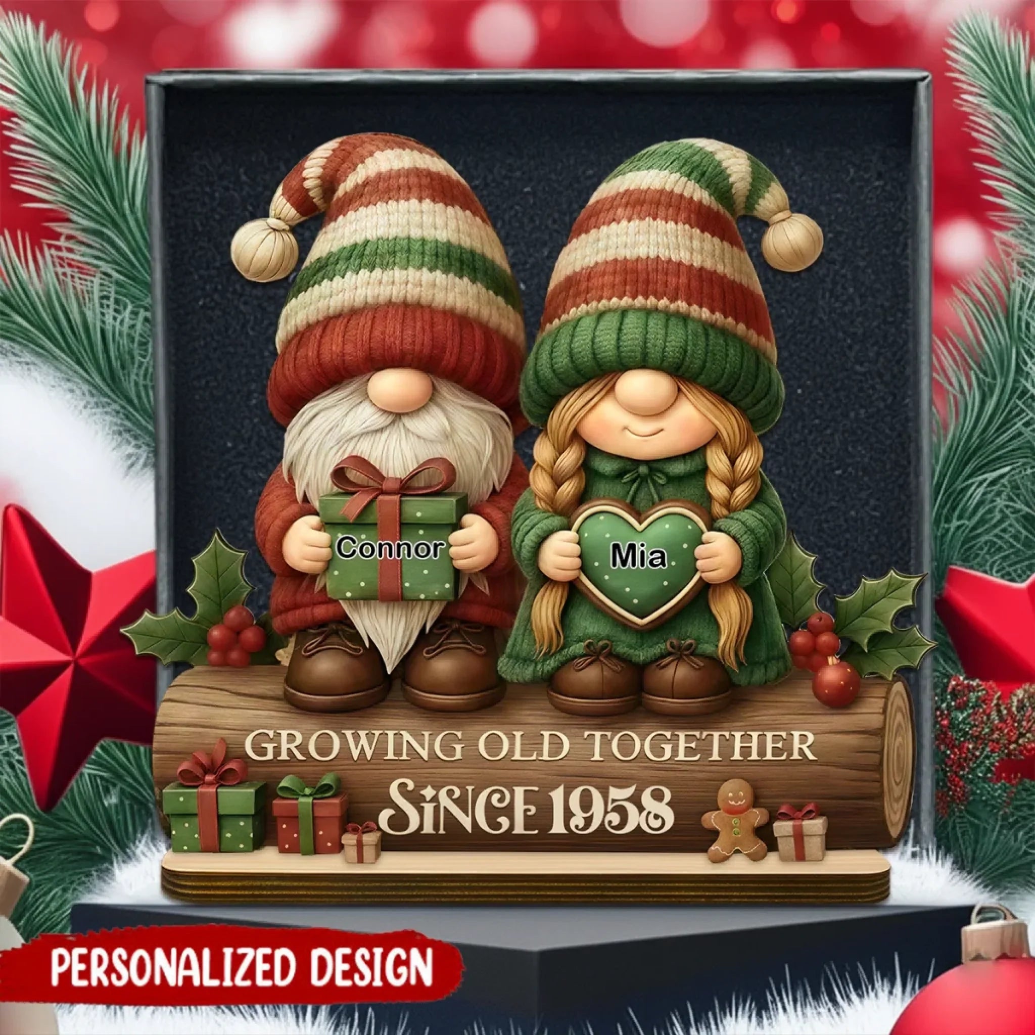 Christmas Growing old together Wooden Plaque 2
