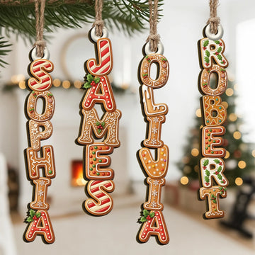 Custom Gingerbread Letter With Name For Family, Kids 1