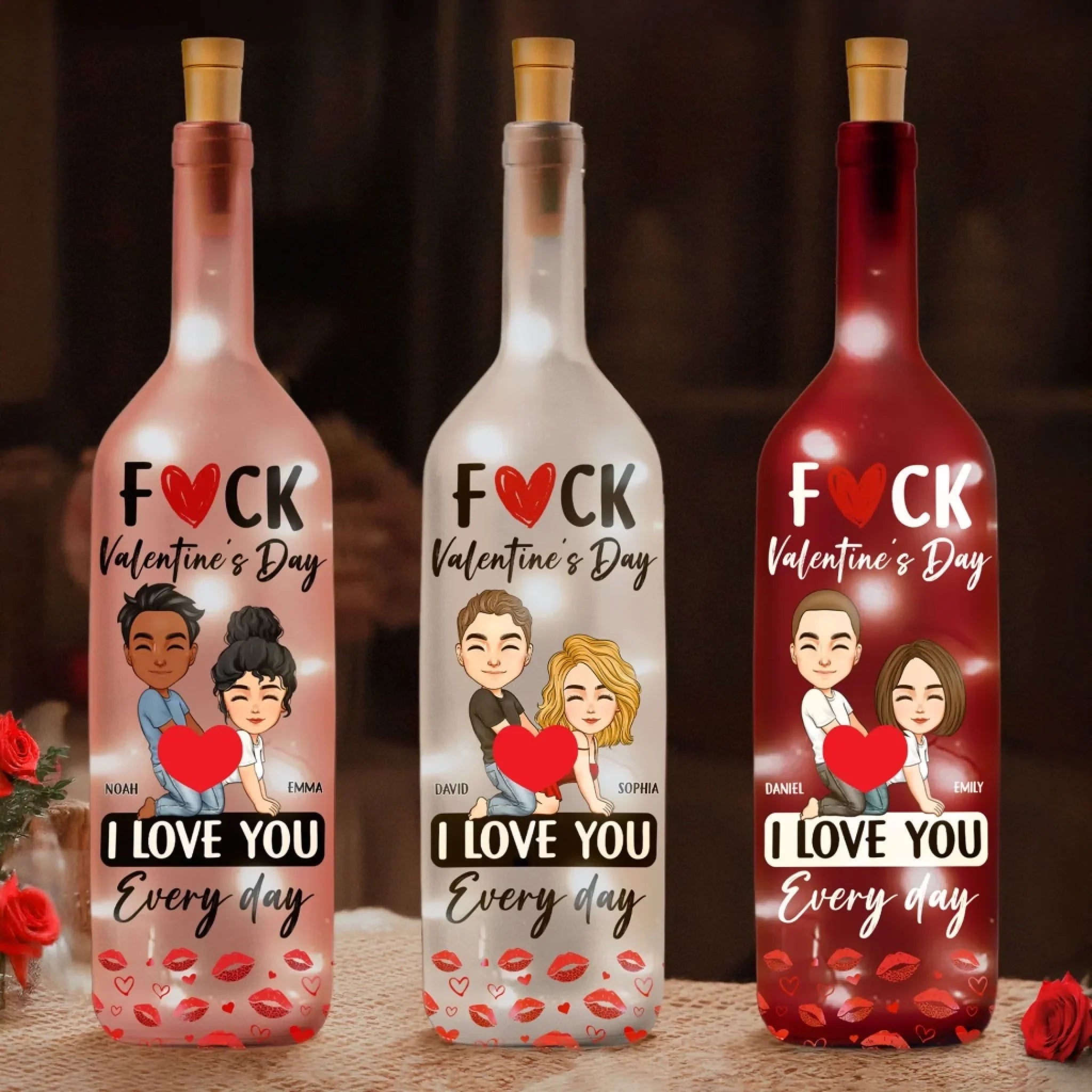 F Valentine's I Love You Everyday - Bottle Lamp 2026 1