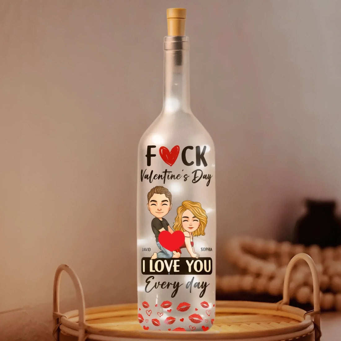 F Valentine's I Love You Everyday - Bottle Lamp 2026 1