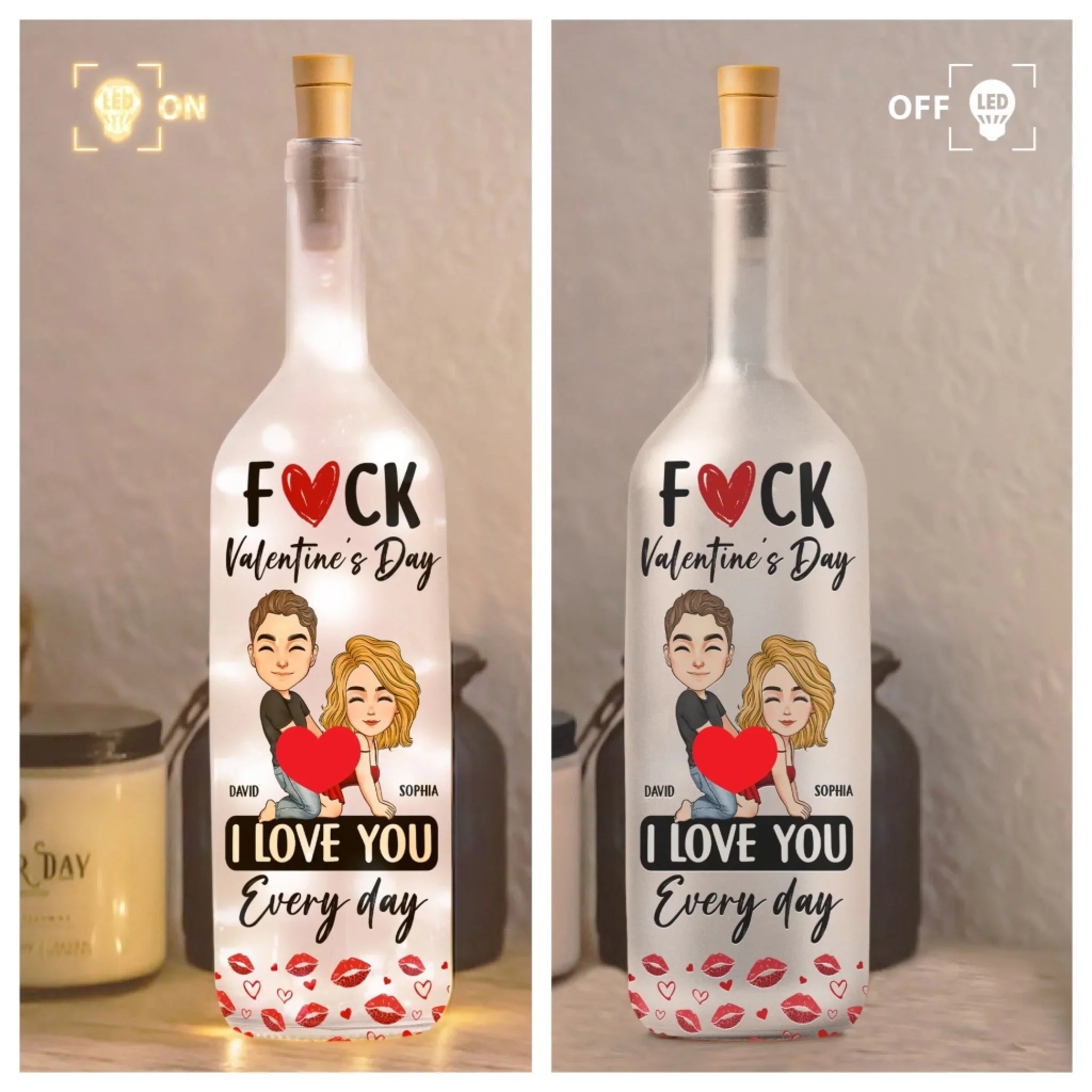 F Valentine's I Love You Everyday - Bottle Lamp 2026 4