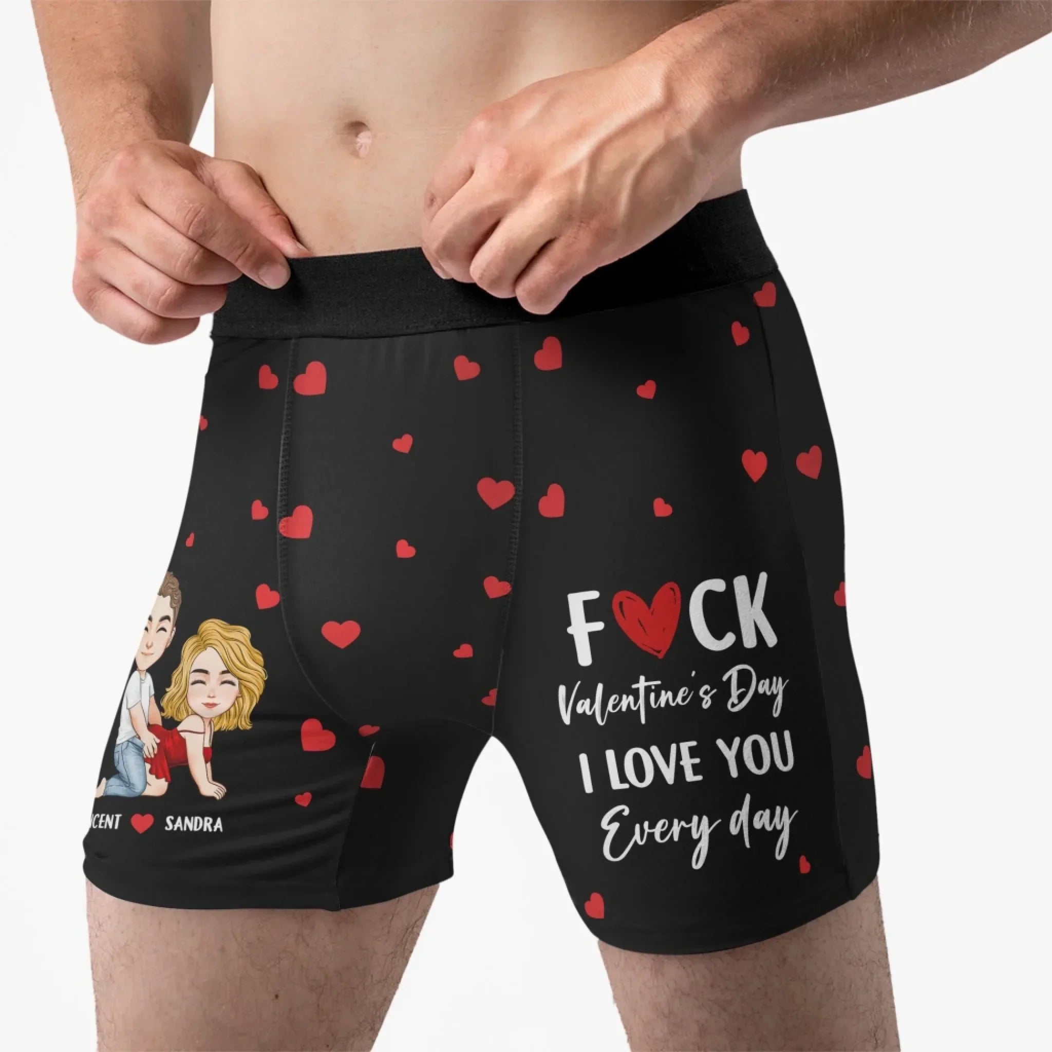 F Valentine's Day I Love You Every Day - Gifts For Him - Personalized Men's Boxer Briefs 2