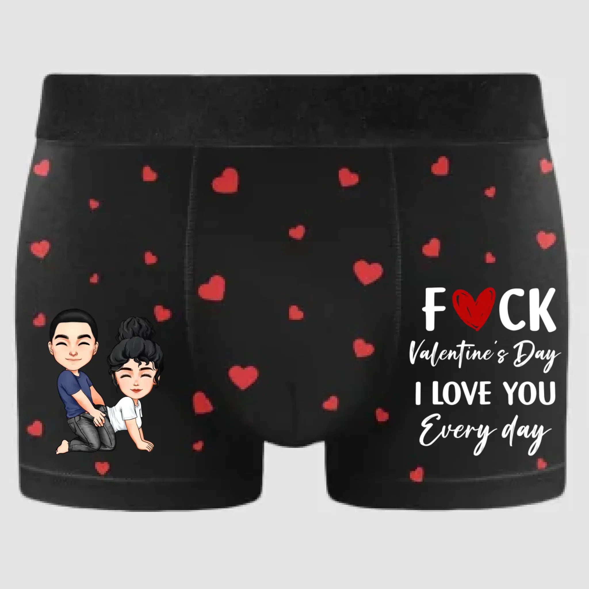 F Valentine's Day I Love You Every Day - Personalized Men's Boxer Briefs