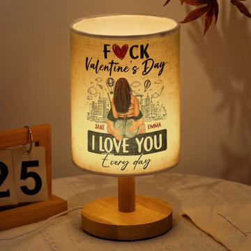 F Valentine's Day I Love You Every Day - Personalized Fabric Lamp 1